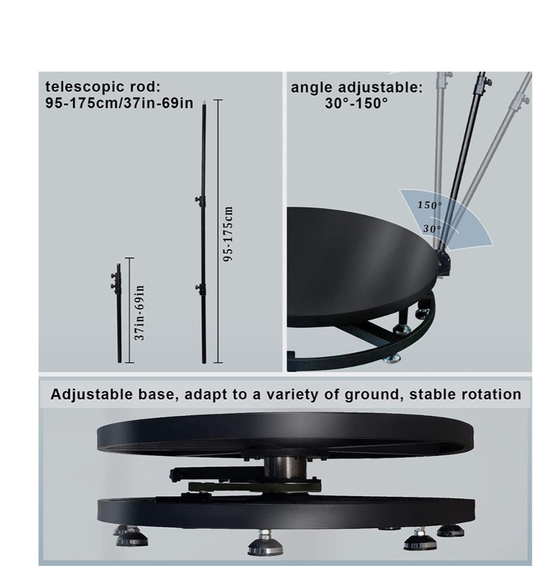 360 Spin Selfie Magic Photo Booth (80cm with Back Up Battery)